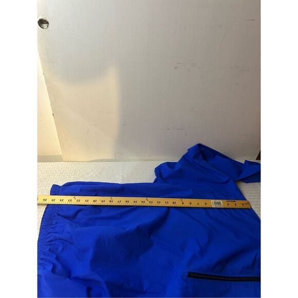 Surfer style windbreaker 1/4 zip blue one size Bright Blue 100 nylon Vintage 80' - Picture 8 of 8